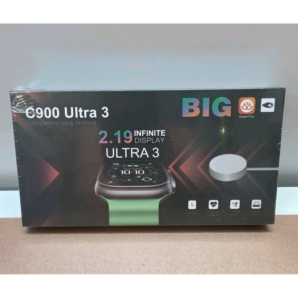 Sealed C900 Ultra 3, 2.19 Infinite Display 49mm Step Count Hear Rate Monitoring